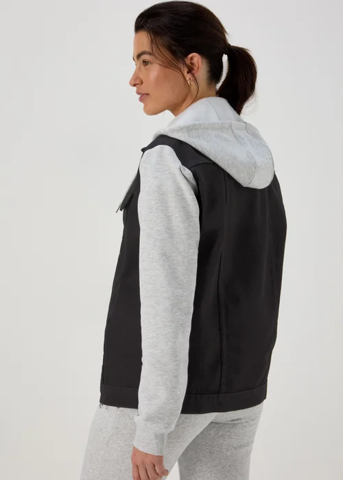 Black Denim Jersey Jacket - 8 Image 2