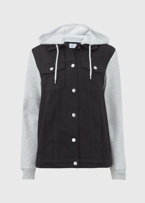 Black Denim Jersey Jacket - 8 Image 5