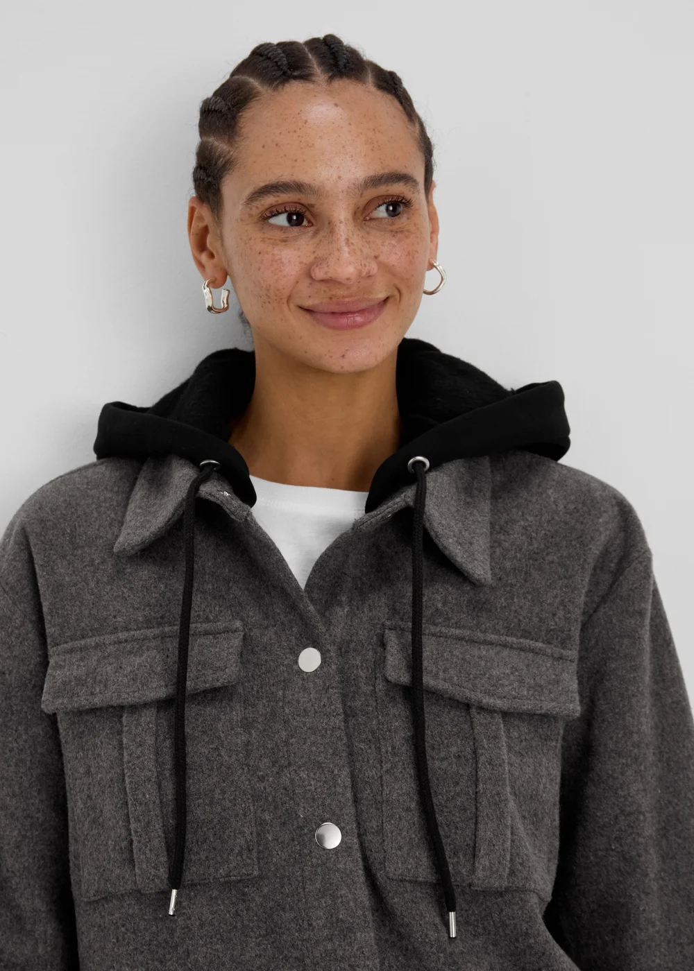Grey Hooded Utility Jacket - 8 Image 3