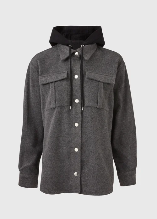 Grey Hooded Utility Jacket - 8 Image 5
