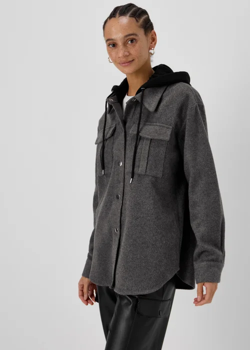 Grey Hooded Utility Jacket - 8 Image 1