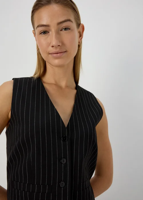 Black Pinstripe Waistcoat - 8 Image 3
