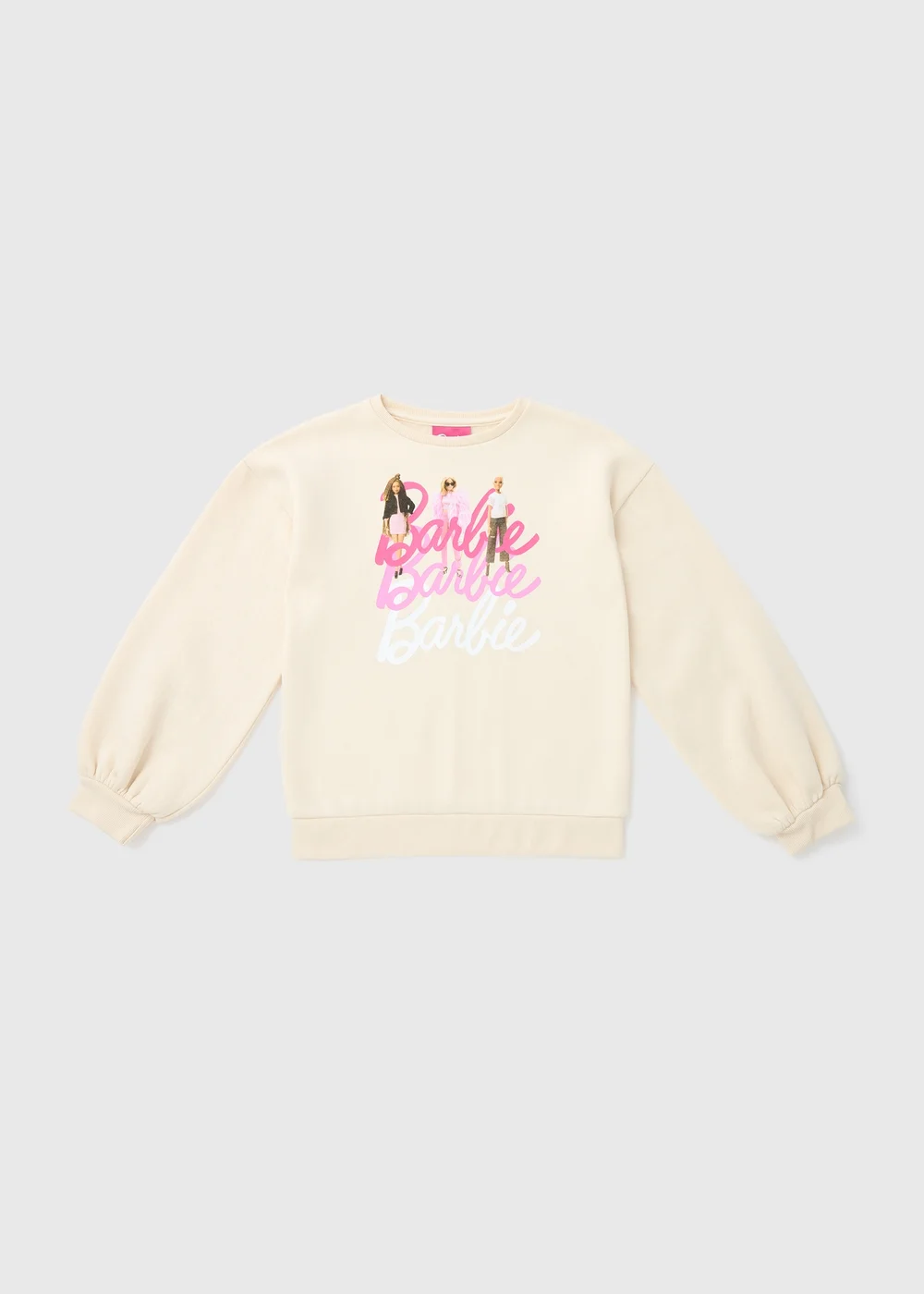 Girls Cream Barbie Logo Sweatshirt (4-11yrs) - 4 Yrs Image 1
