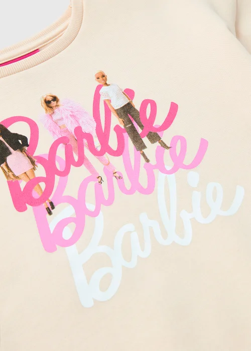 Girls Cream Barbie Logo Sweatshirt (4-11yrs) - 4 Yrs Image 2