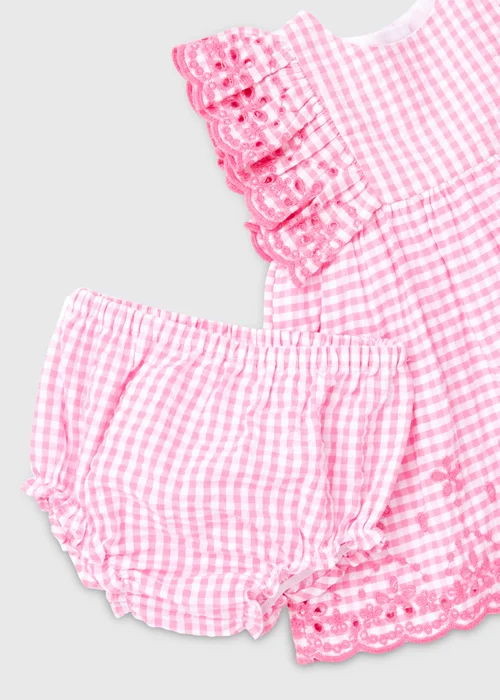 Baby Pink Gingham Frill Dress & Knickers Set (Newborn-23mths) - 0-3 months Image 2