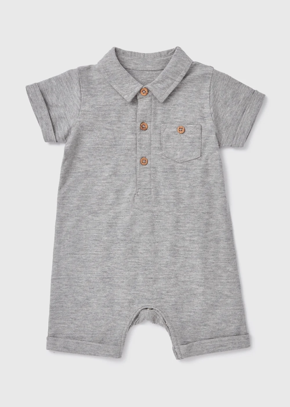 Baby Grey Stripe Romper (Newborn-18mths) - 0-3 months Image 1