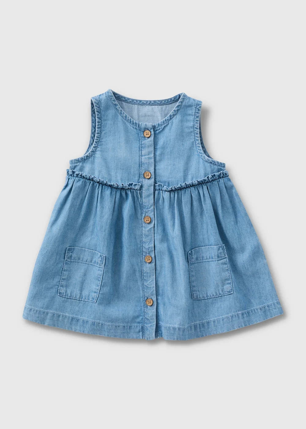 Baby Blue Chambray Dress (Newborn-23mths) - 0-3 months Image 1