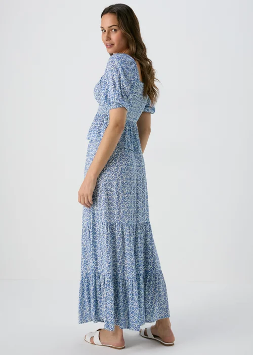 Papaya Petite Blue Floral Crinkle Viscose Skirt - Size 6 Image 2