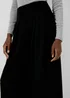 Black Pleat Front Wide Leg Trousers - Size 8 Image 3