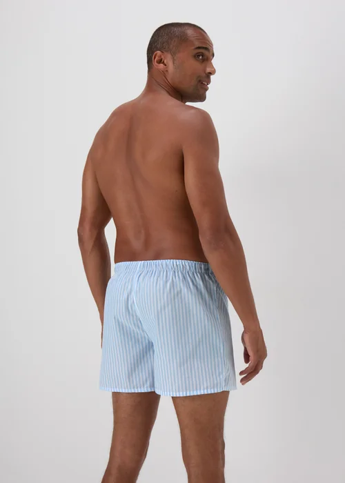 3 Pack Blue Stripe Woven Boxers - S Image 3