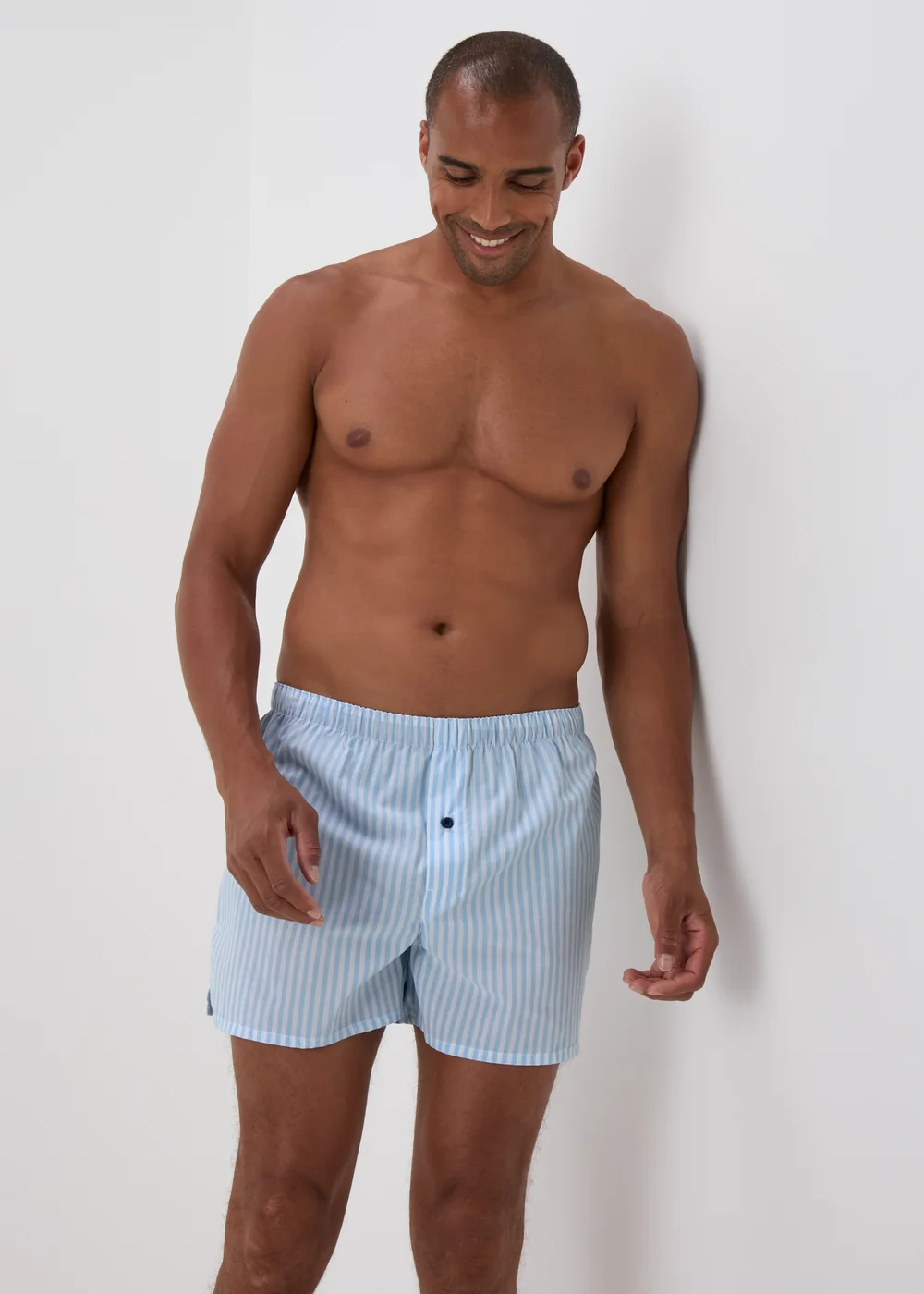 3 Pack Blue Stripe Woven Boxers - S Image 2