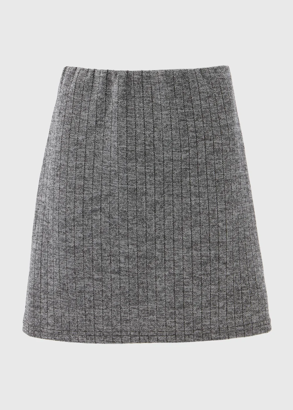 Charcoal Ribbed Mini Skirt - Size 8 Image 5