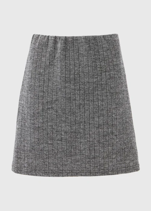 Charcoal Ribbed Mini Skirt - Size 8 Image 5