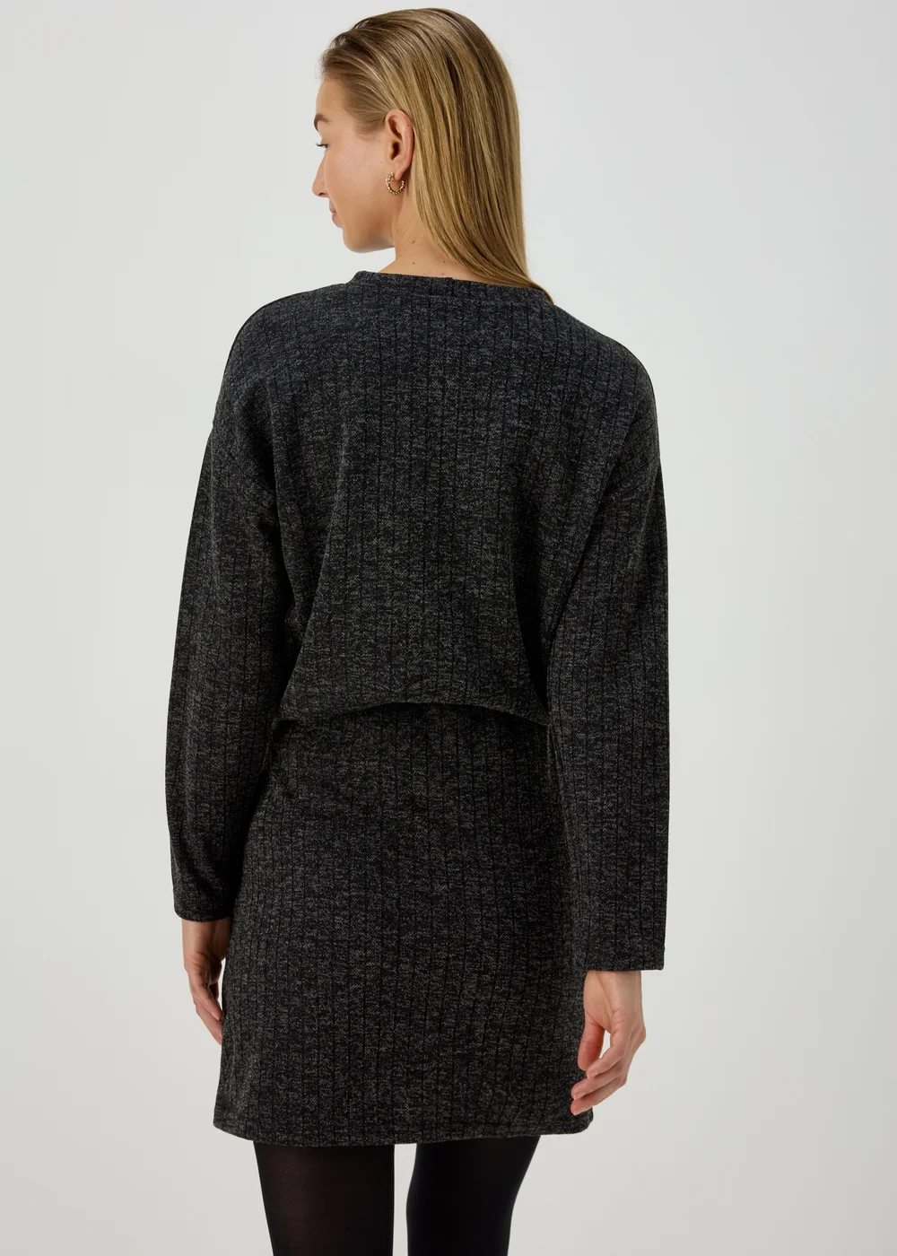 Charcoal Ribbed Mini Skirt - Size 8 Image 2