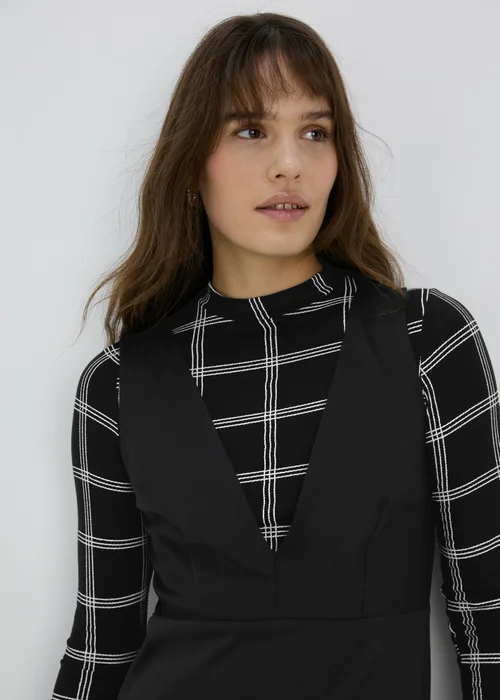 Black Mono Pinafore Dress - 8 Image 3