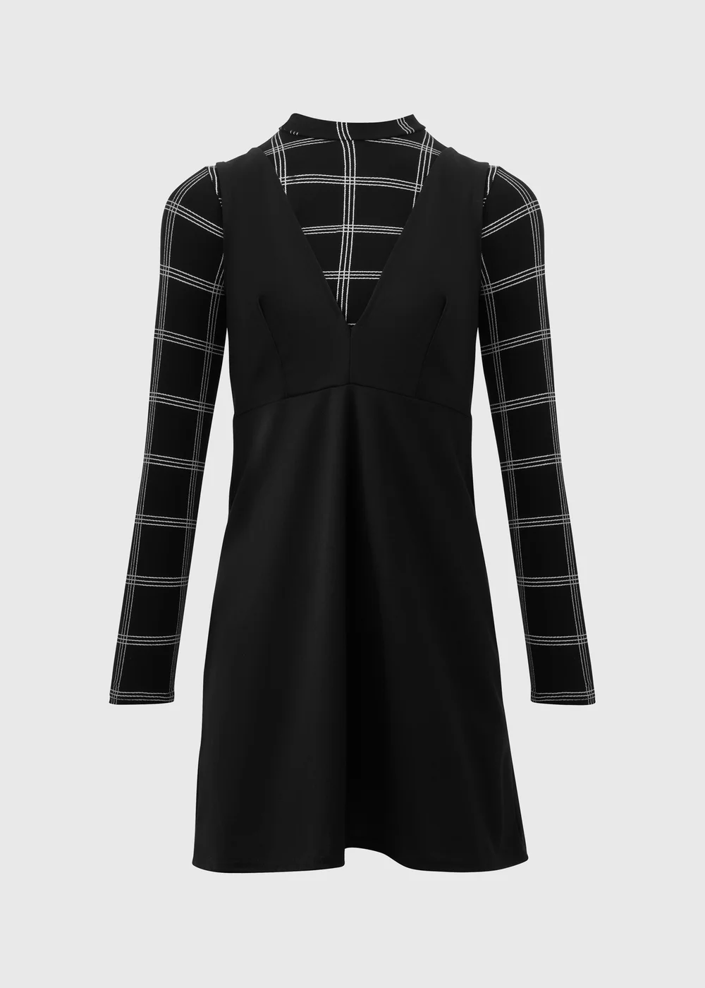 Black Mono Pinafore Dress - 8 Image 5