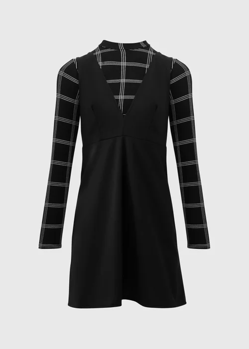 Black Mono Pinafore Dress - 8 Image 5