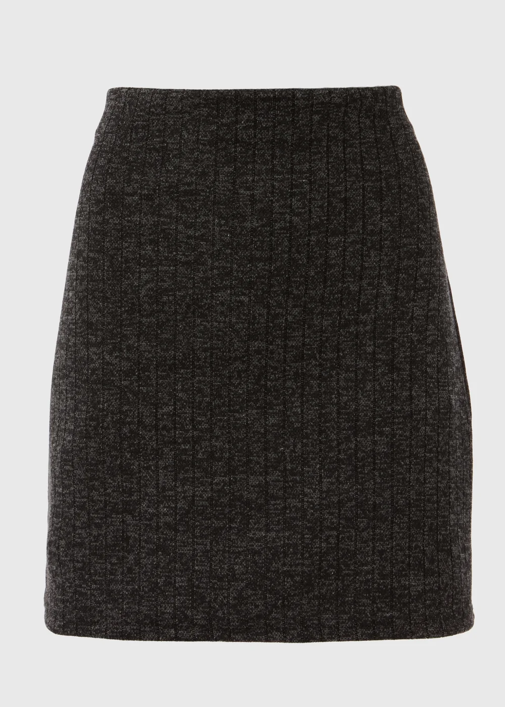 Black Ribbed Mini Skirt - 8 Image 5