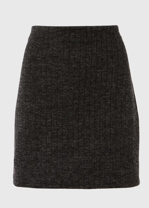 Black Ribbed Mini Skirt - 8 Image 5