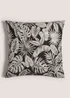 Black Leaf Print Jacquard Cushion (43cm x 43cm) Image 1
