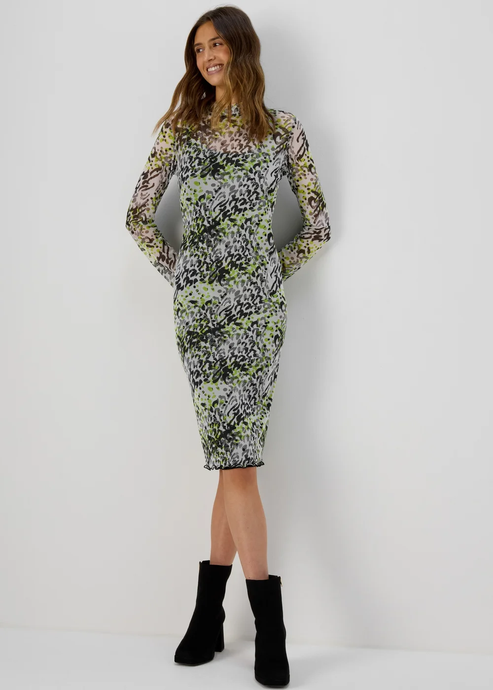 Multicolour Mesh Column Midi Dress - 8 Image 4