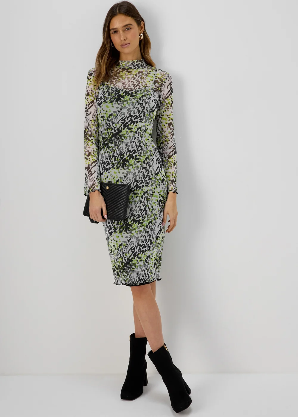Multicolour Mesh Column Midi Dress - 8 Image 1
