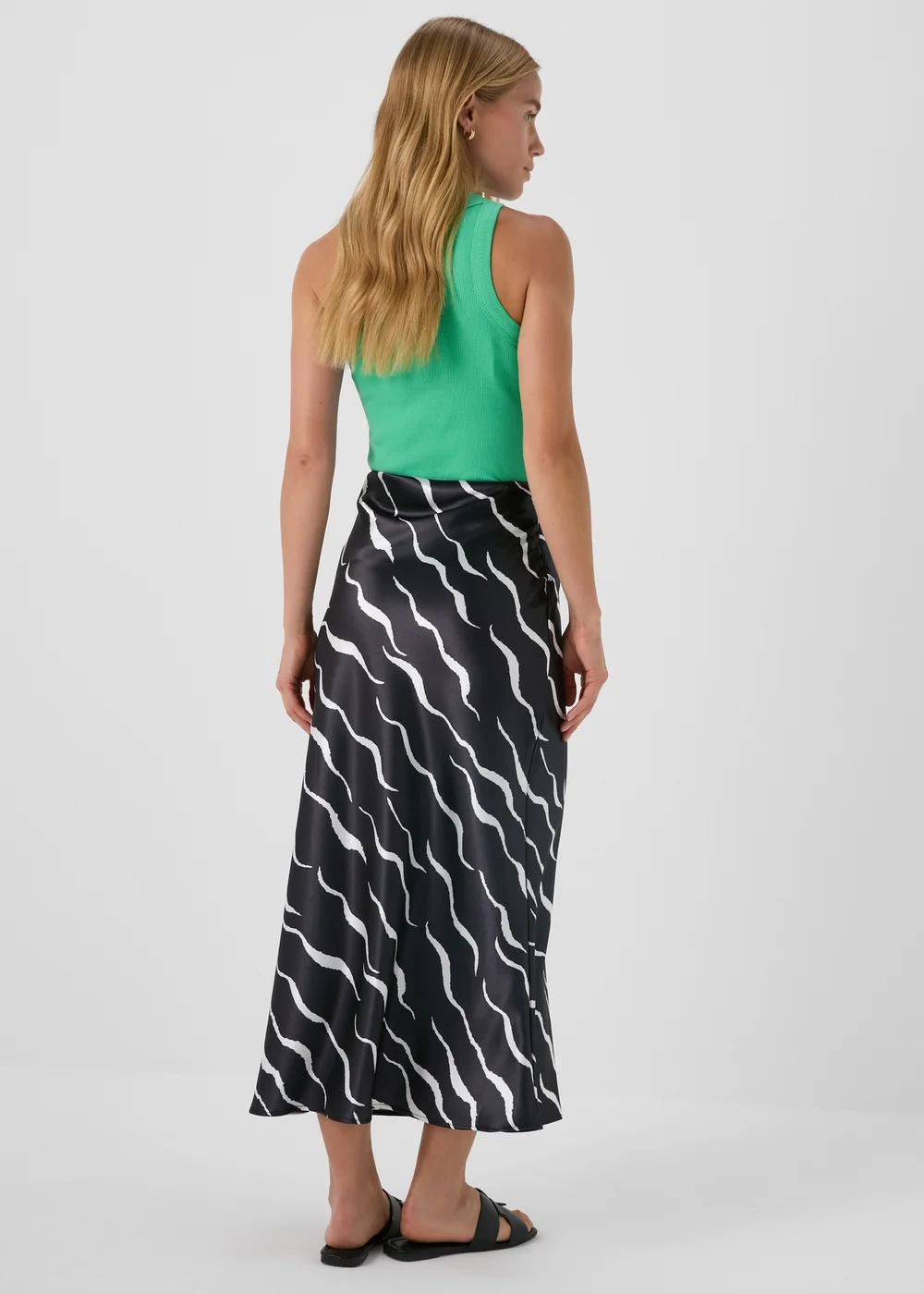 Printed Satin Midi Skirt - 8 Image 2