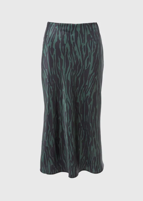 Khaki Satin Midi Skirt - 8 Image 5