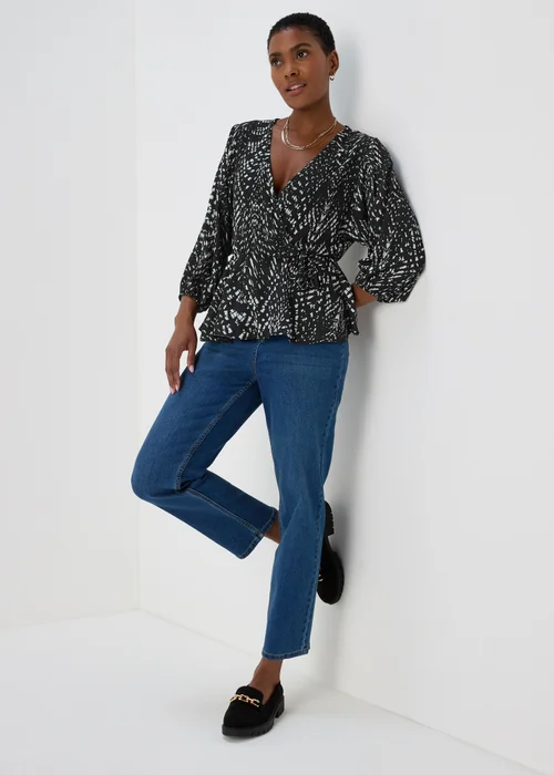 Black Draped Wrap Top - 8 Image 4