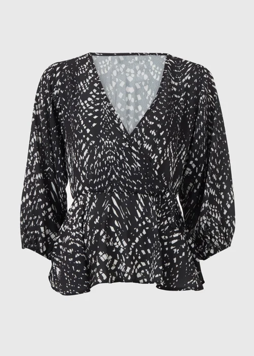 Black Draped Wrap Top - 8 Image 5