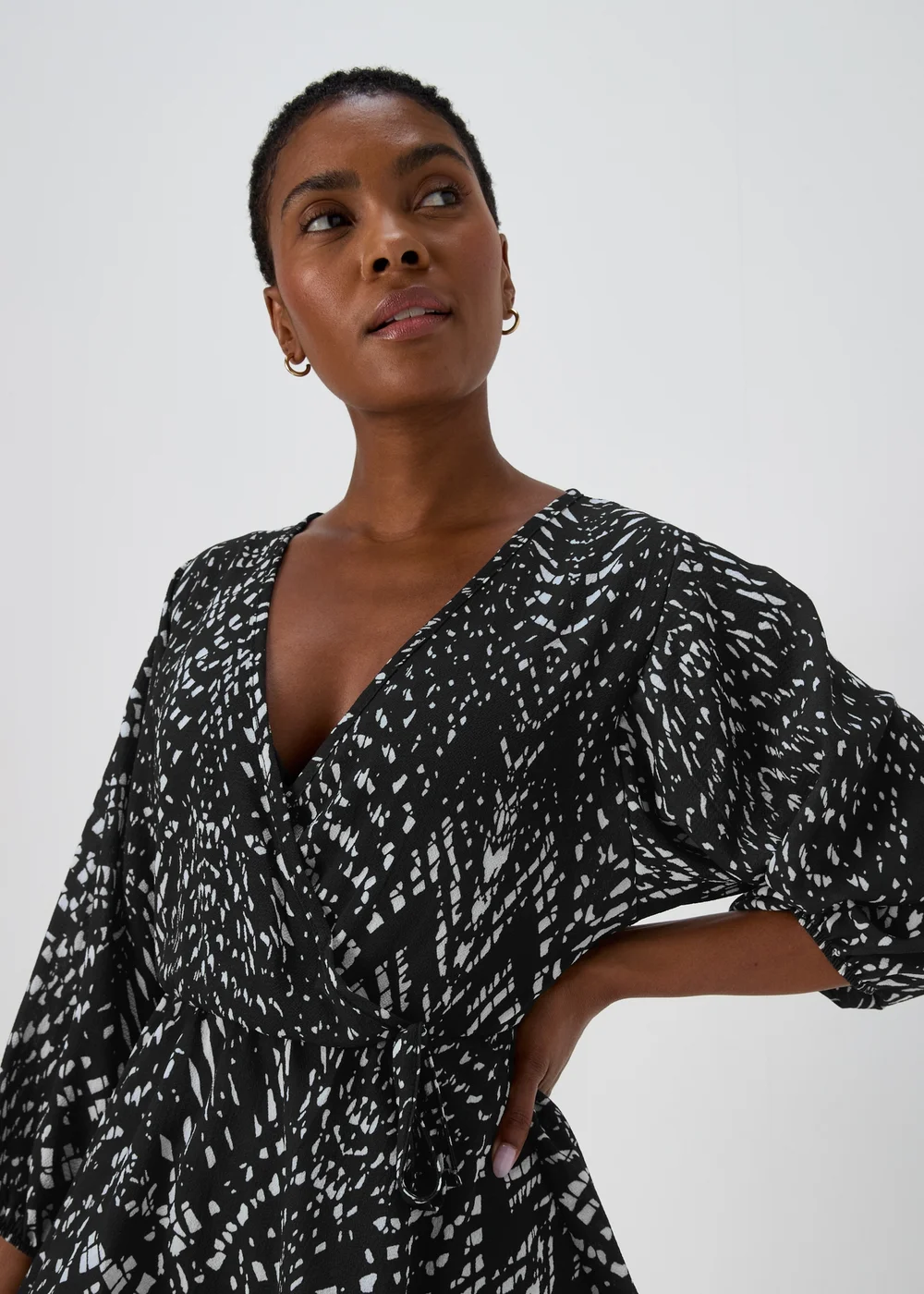 Black Draped Wrap Top - 8 Image 3