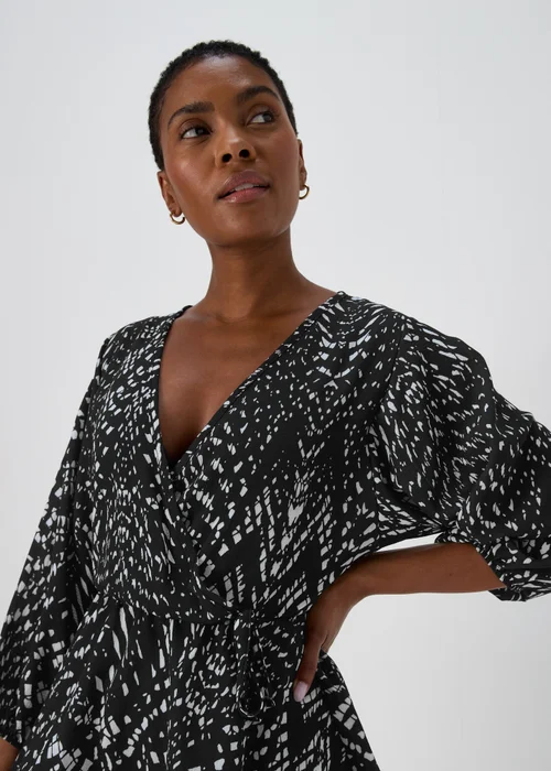 Black Draped Wrap Top - 8 Image 3