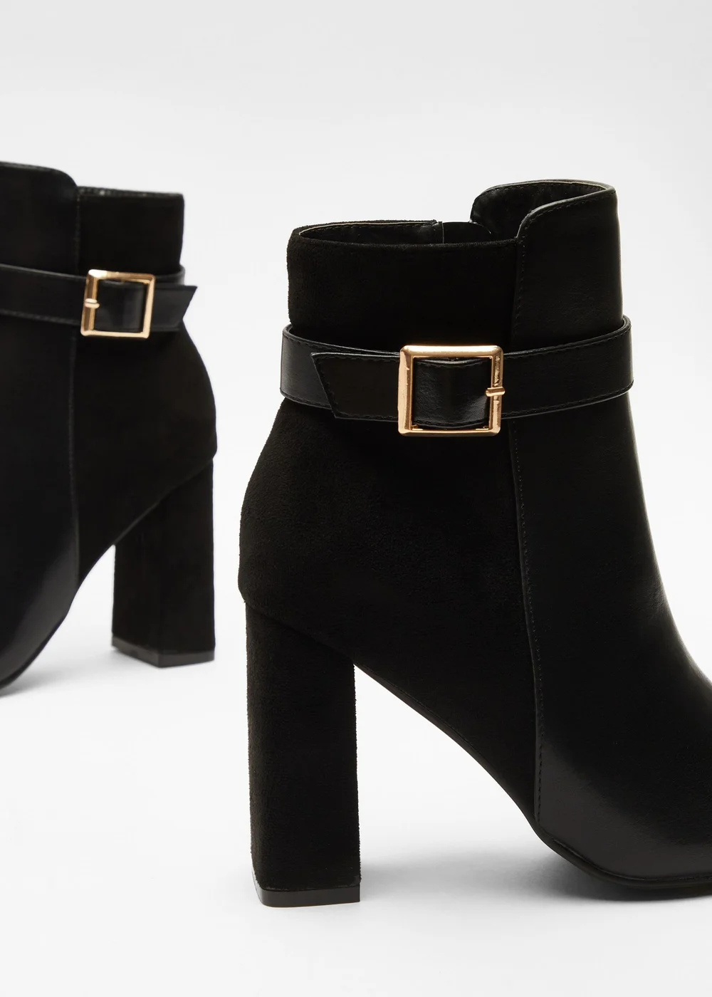 Quiz Black Faux Leather Heeled Ankle Boots - 3 Image 5