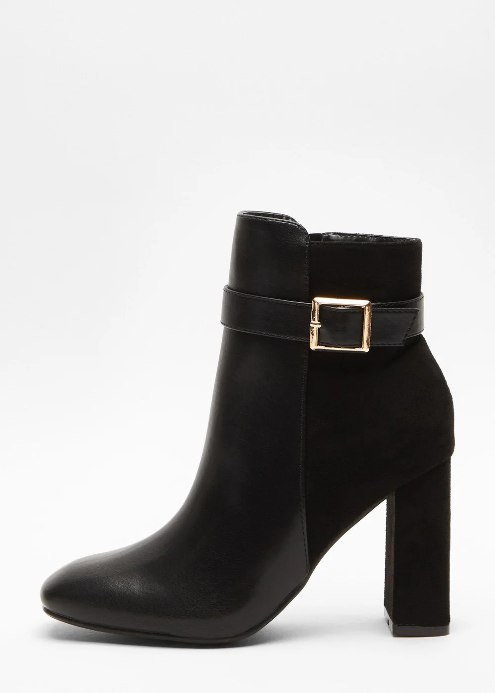 Quiz Black Faux Leather Heeled Ankle Boots - 3 Image 4