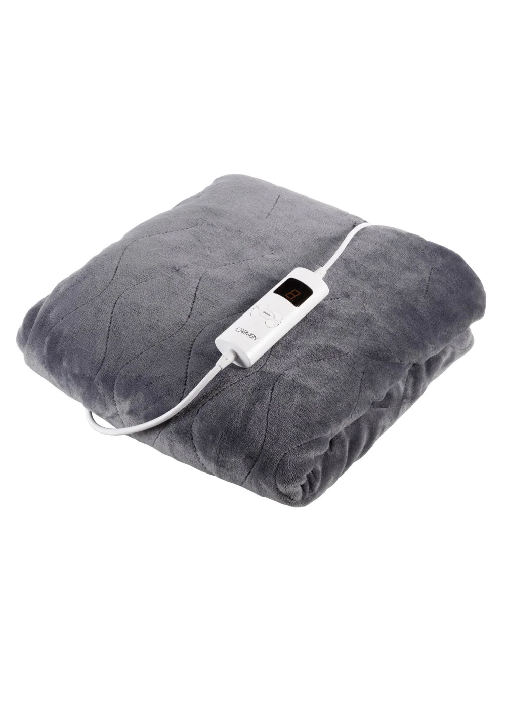 Carmen Fleece Luxury Electric Heated Throw and Over Blanket Grey - No Size Image 1
