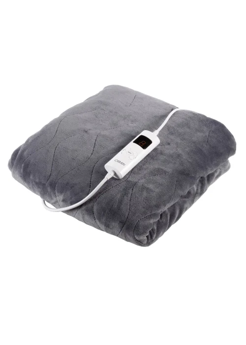 Carmen Fleece Luxury Electric Heated Throw and Over Blanket Grey - No Size Image 1