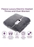 Carmen Fleece Luxury Electric Heated Throw and Over Blanket Grey - No Size Image 2