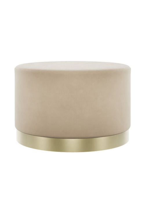 LPD Furniture Lara Pouffe Beige Velvet Large - No Size Image 1