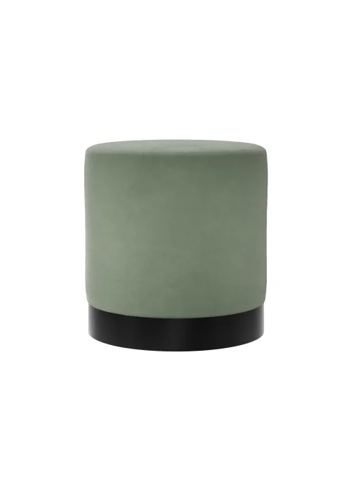 LPD Furniture Lara Pouffe Sage Velvet Small - One Size Image 1