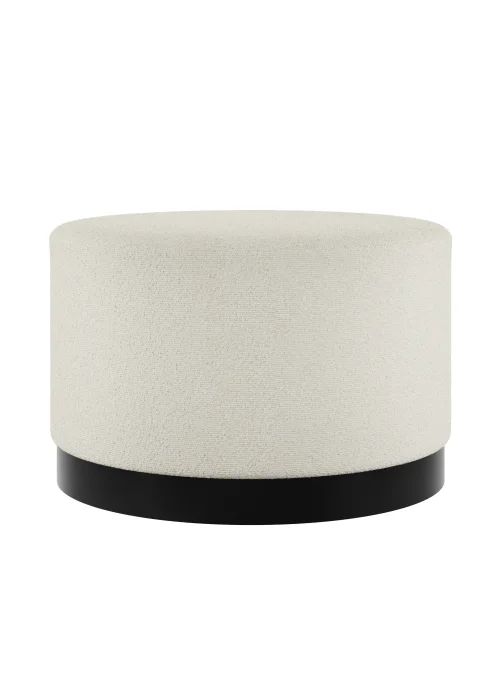 LPD Furniture Lara Pouffe Ivory Boucle Large - No Size Image 1