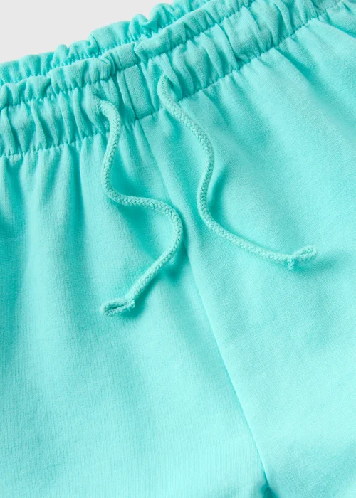 Girls Blue Aqua Sweat Shorts (1-7yrs) - 1 half year to 2 Image 2