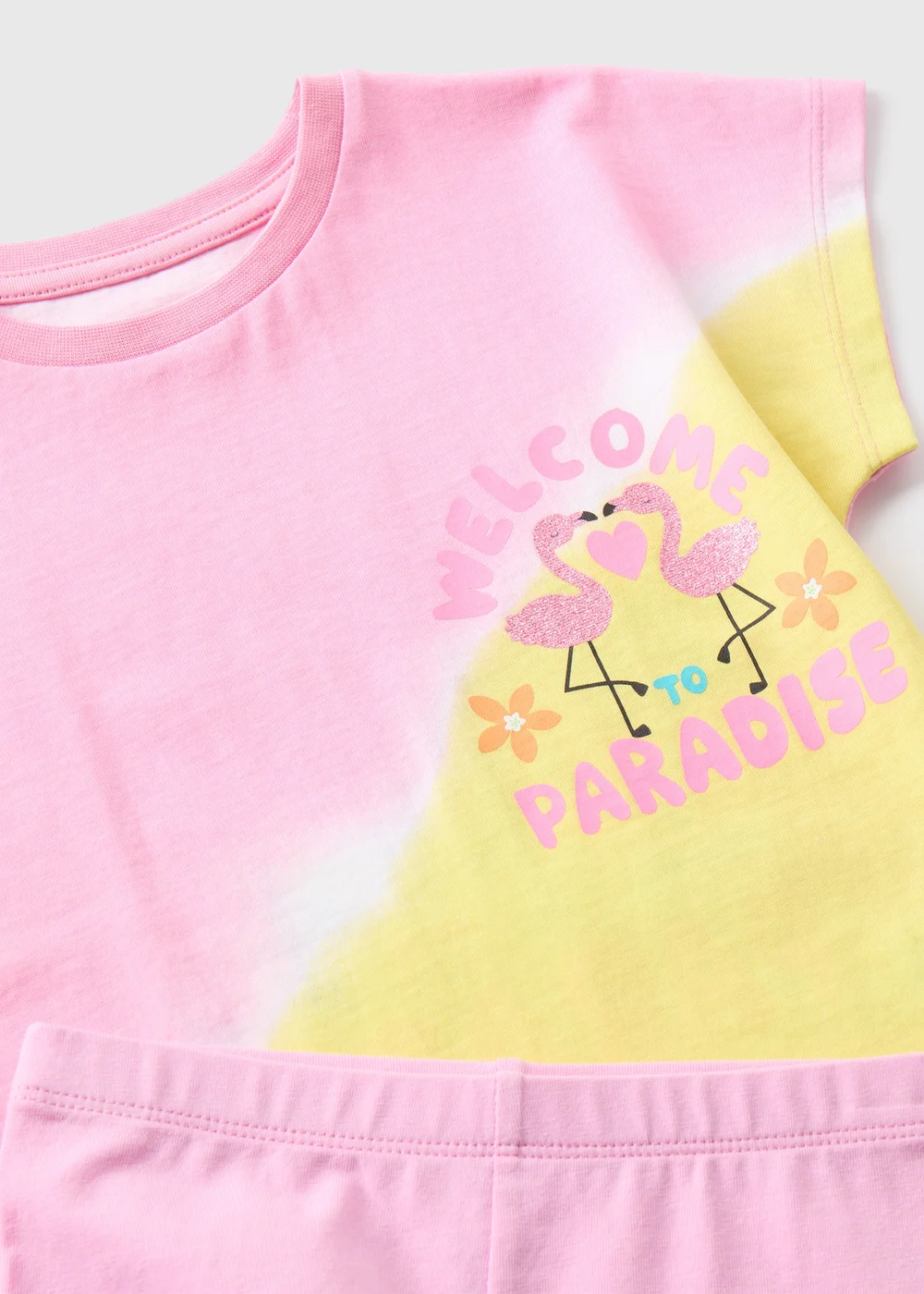 Girls Pink Paradise Tie Dye T-Shirt & Cycle Shorts Set (1-7yrs) - 2-3 Yrs Image 2