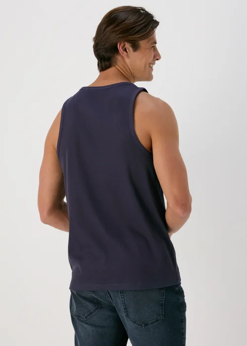 Navy Ribbed Vest - S Image 2