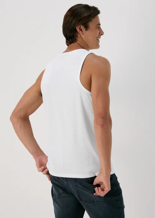 White Ribbed Vest - S Image 2