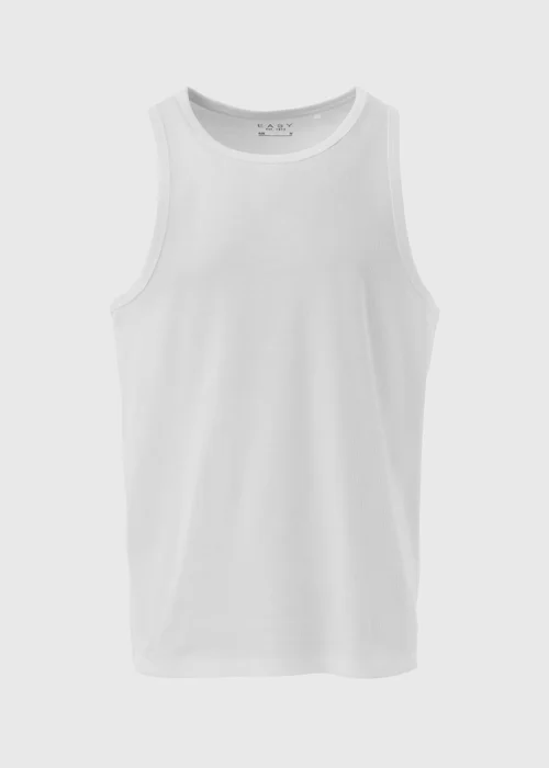 White Ribbed Vest - S Image 5