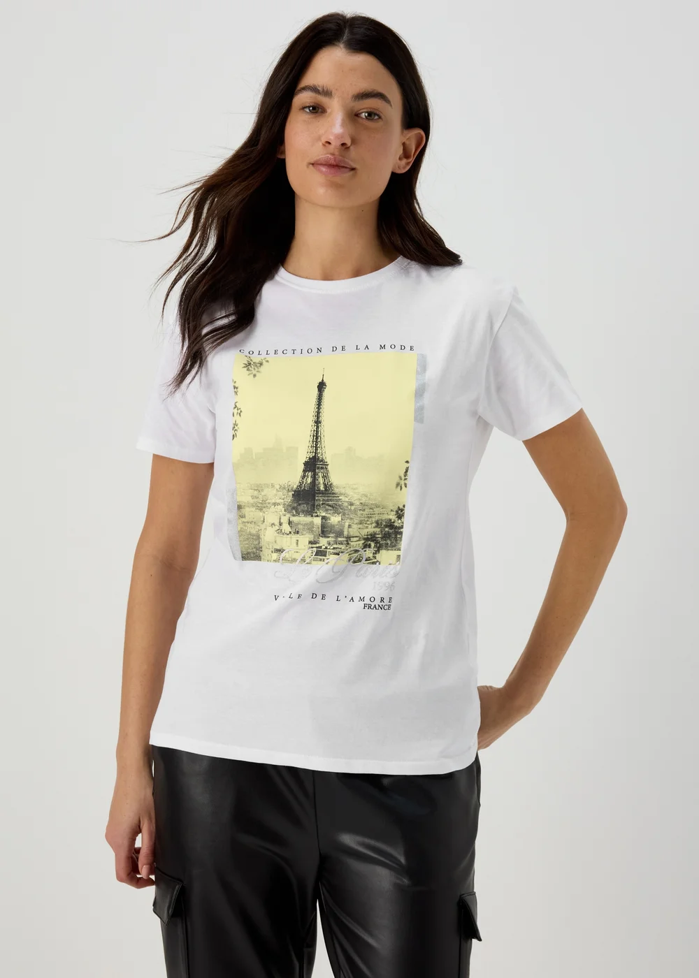 White Paris Foil T Shirt - Size 8 Image 1