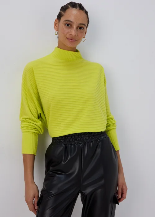 Lime Rib High Neck Top - Small Image 1