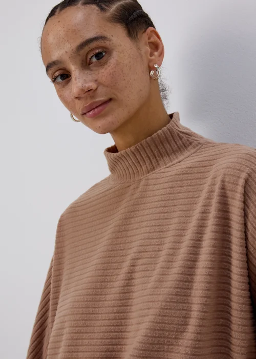 Natural Rib High Neck Top - S Image 3