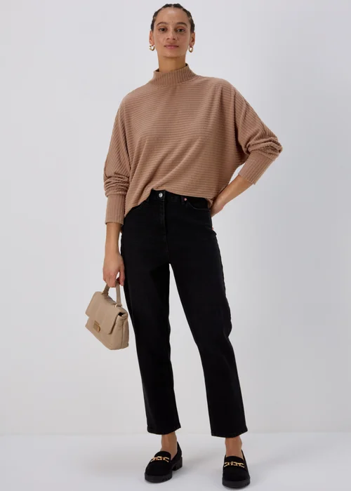 Natural Rib High Neck Top - S Image 4