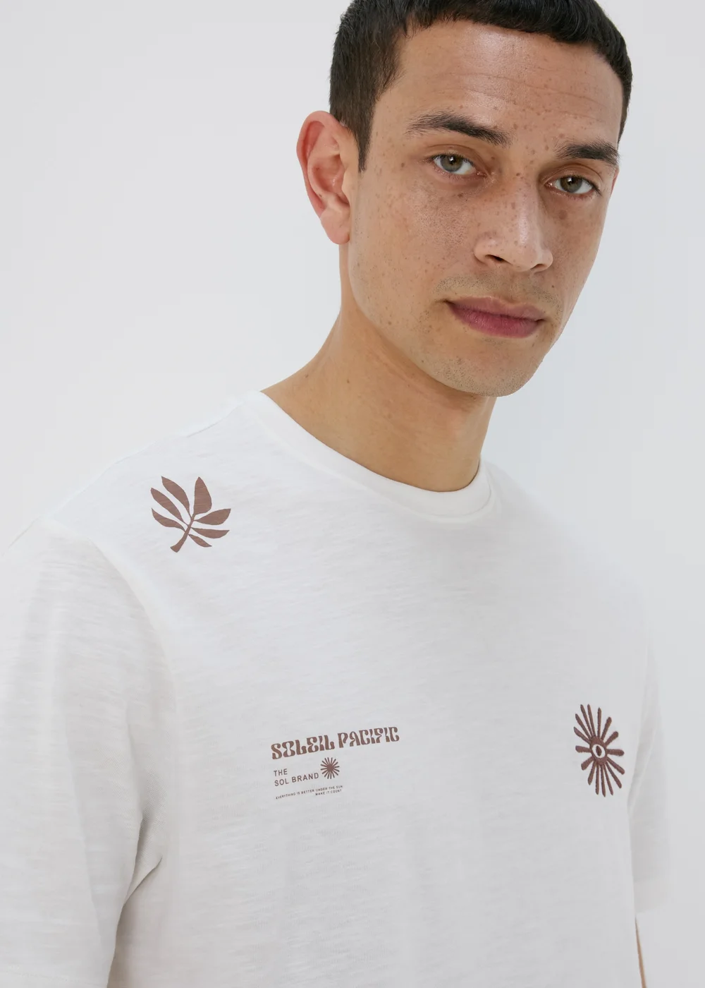 Ecru Abstract T-Shirt - S Image 3